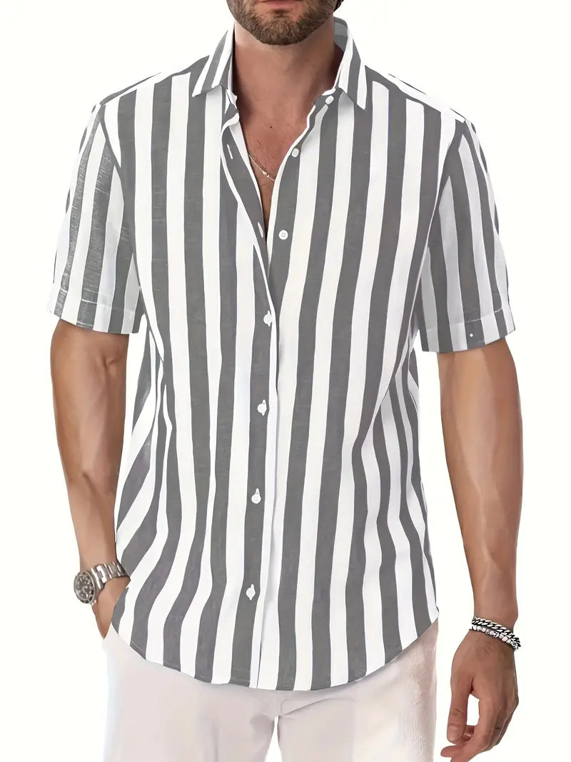 Liam™ - Casual Short Sleeve Striped Shirt