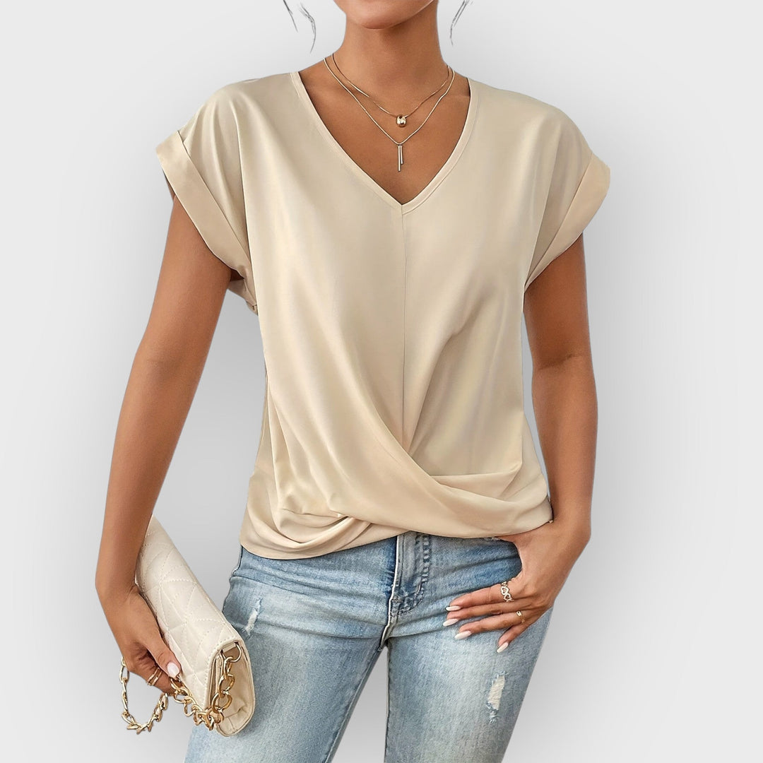 Maia -  V-Neck Tie Front Top