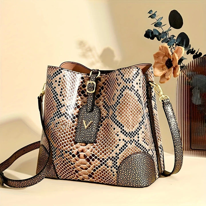 Addison™ - Elegant Snake Print Bag