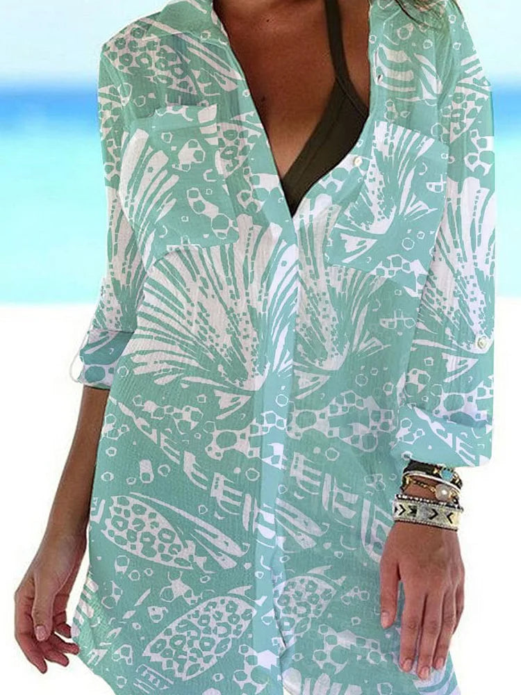 Nishell™ - Colorful Casual Long Blouse Women's