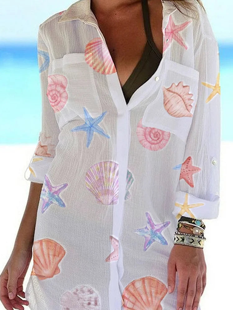 Nishell™ - Colorful Casual Long Blouse Women's