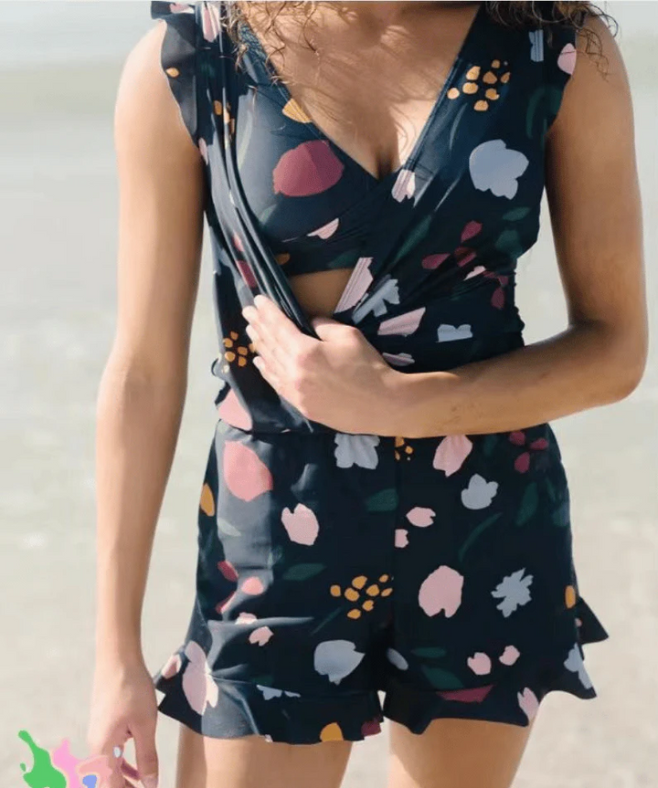 Agnes - Swimsuit with ruffles and bust support