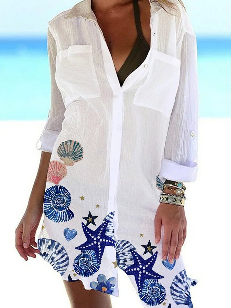 Nishell™ - Colorful Casual Long Blouse Women's