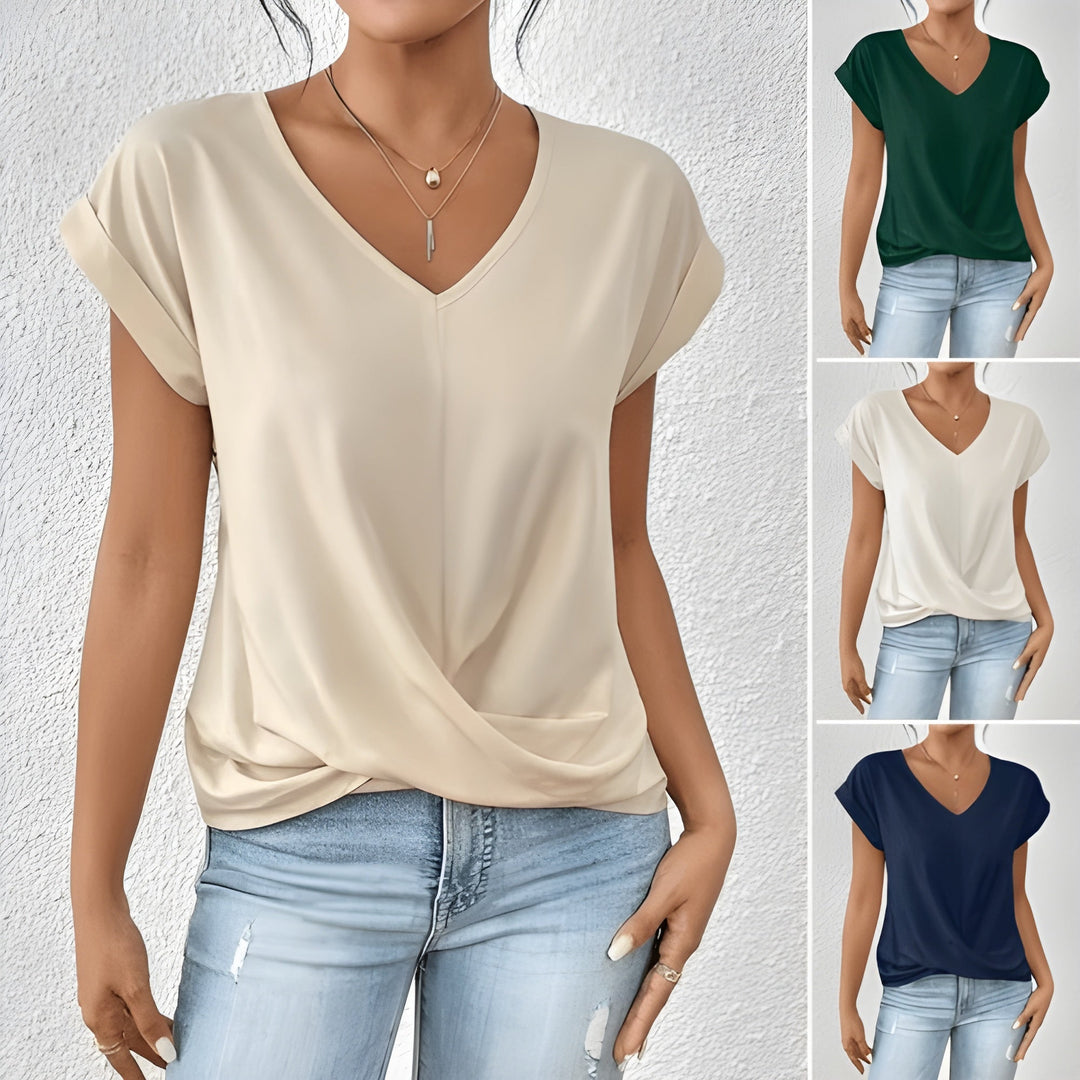 Maia -  V-Neck Tie Front Top