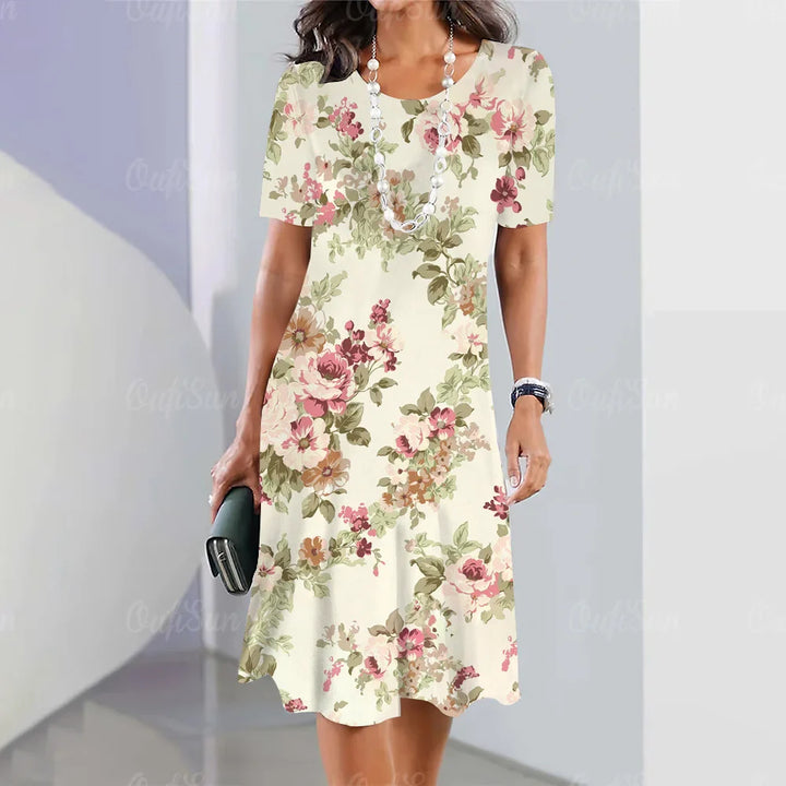 Olivia™ - Comfy Flower Print Dress