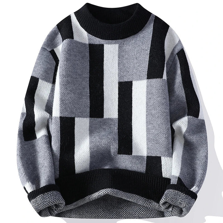 George | Mock neck and plaid pattern sweater for men