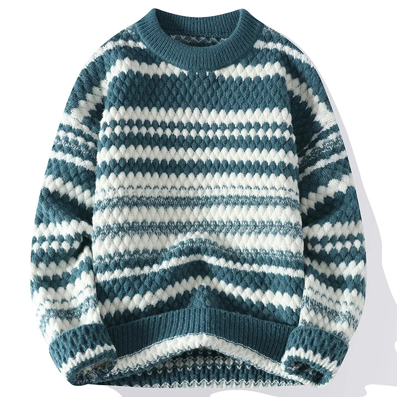 Kevin | Striped knit sweater for men