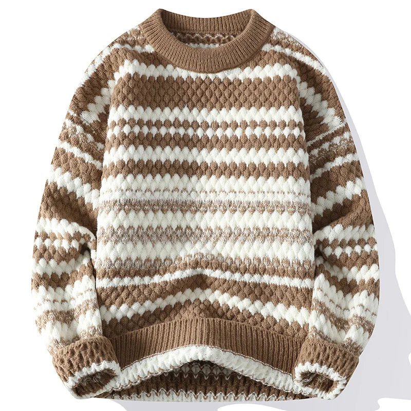 Kevin | Striped knit sweater for men