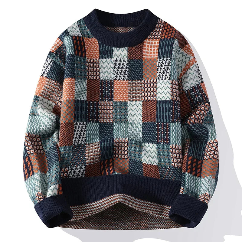 Richard | Vintage cashmere patchwork sweater for men