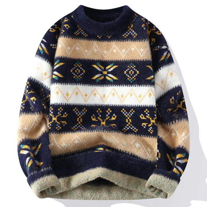 Paul | Vintage printed cashmere sweater for men