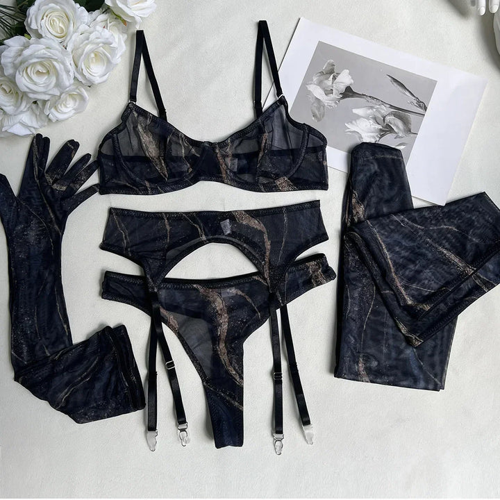 Serena | 5-Piece Tie Dye Lingerie Set