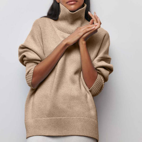 Lucy | Oversized Cotton Turtleneck