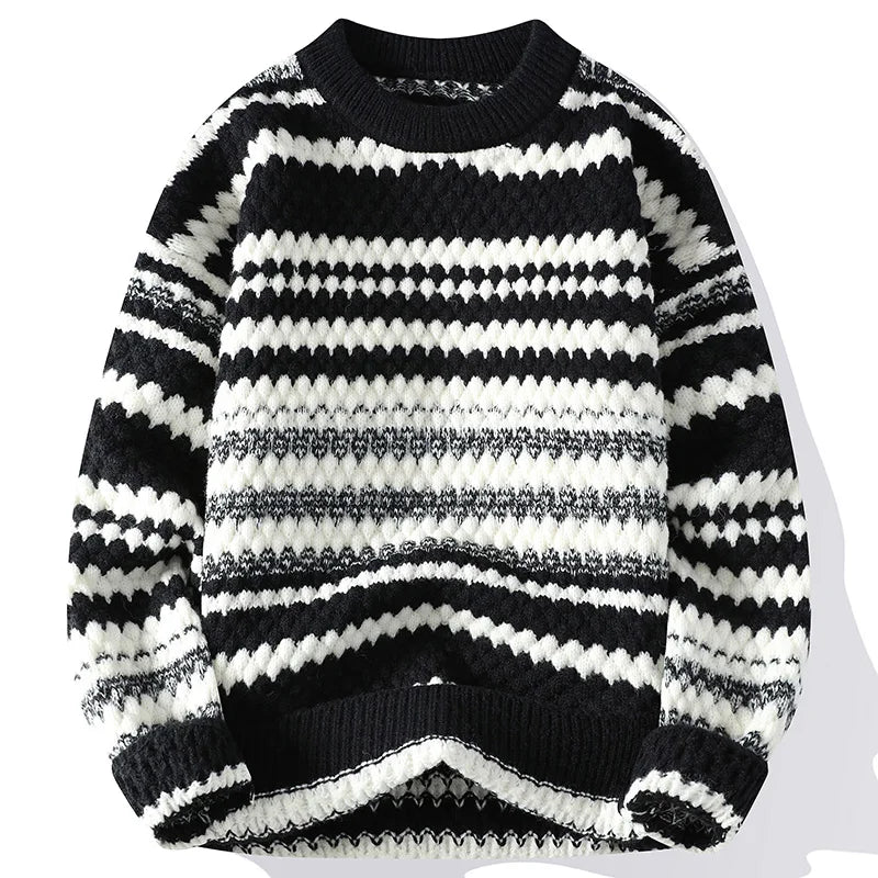 Kevin | Striped knit sweater for men