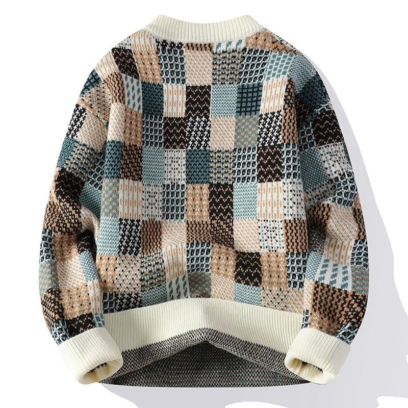 Richard | Vintage cashmere patchwork sweater for men