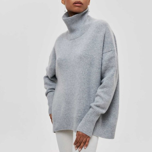 Lucy | Oversized Cotton Turtleneck