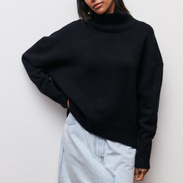 Lucy | Oversized Cotton Turtleneck