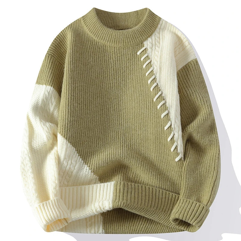 Thomas | Casual patchwork sweater for men