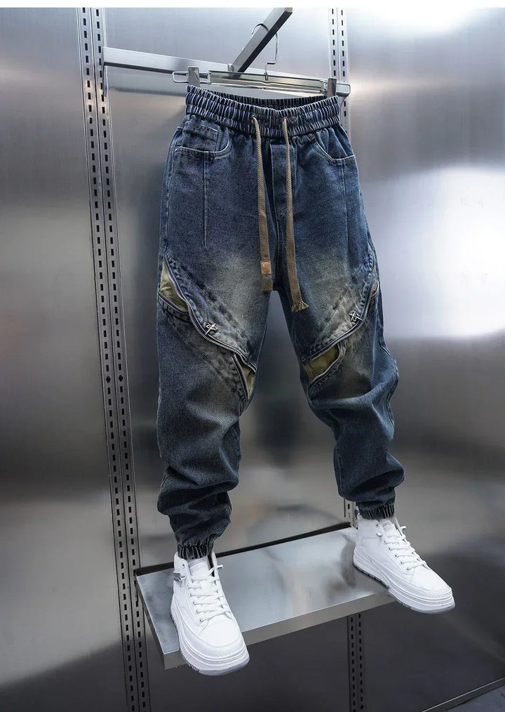 Baggy Denim Pants with Belt