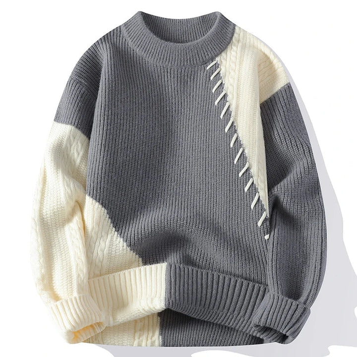 Thomas | Casual patchwork sweater for men