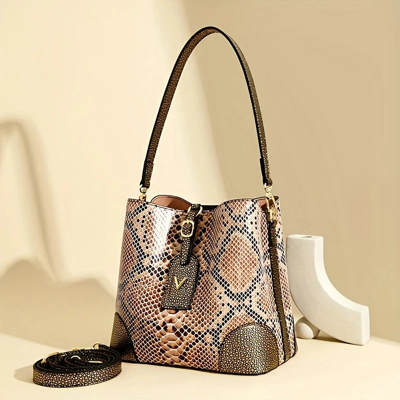 Addison™ - Elegant Snake Print Bag