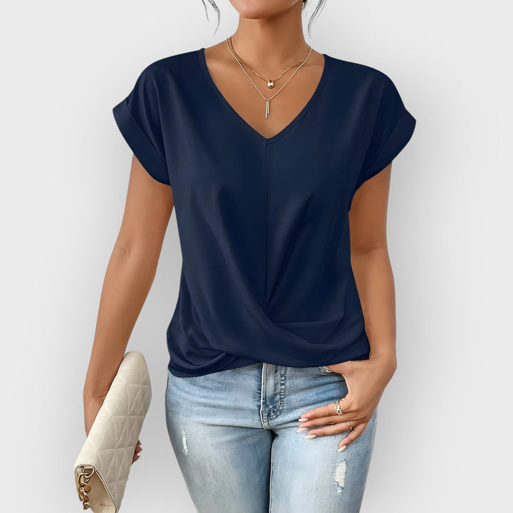 Maia -  V-Neck Tie Front Top