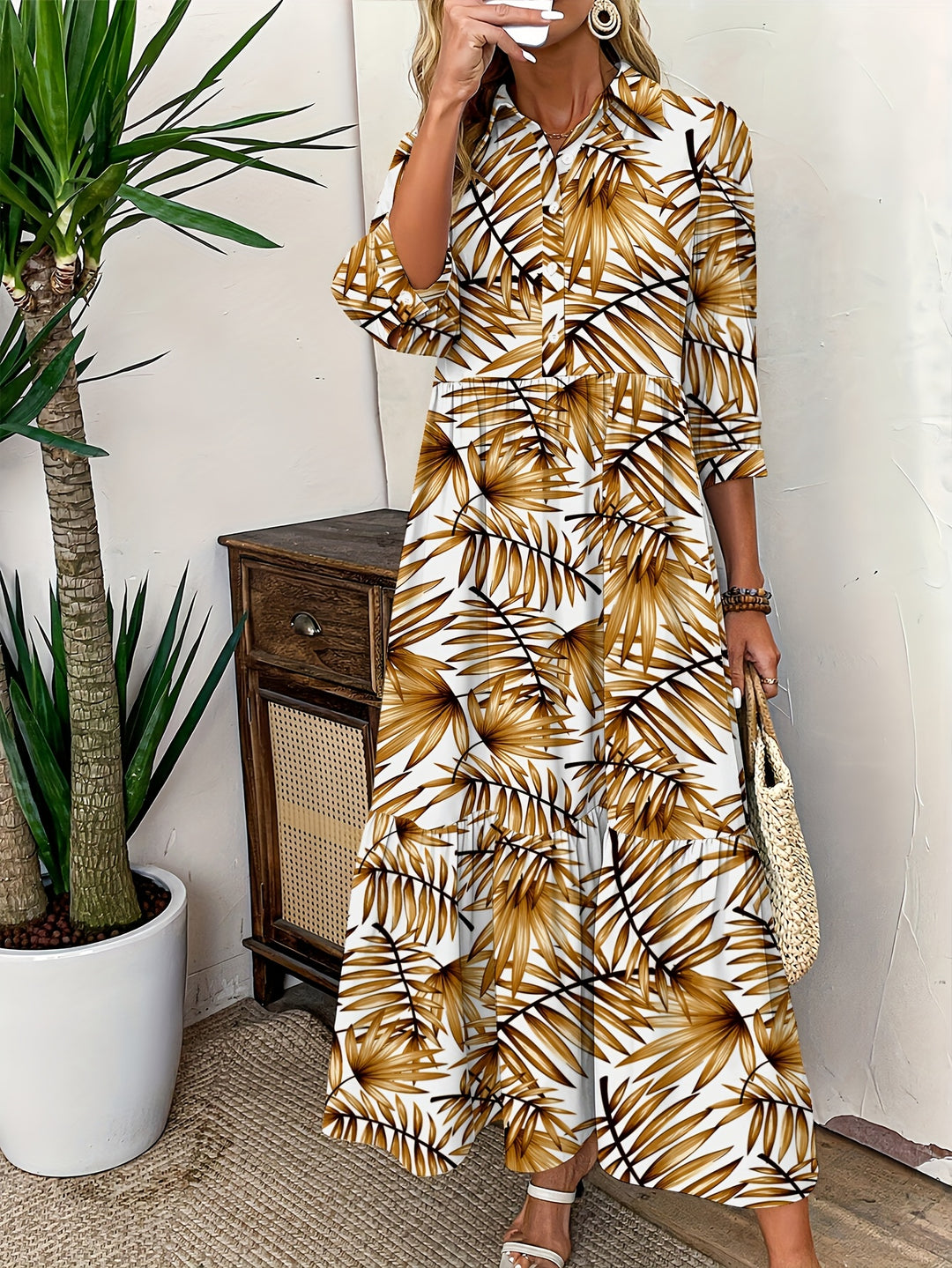 Ivalene | Boho Floral Midi Dress