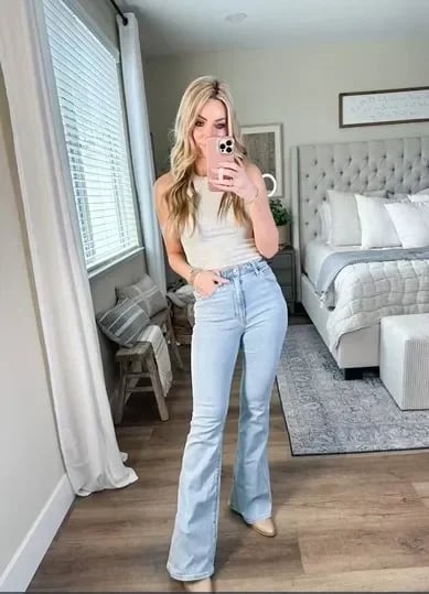 Ultra High Waist Stretch Flare Jeans