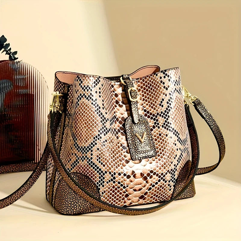 Addison™ - Elegant Snake Print Bag
