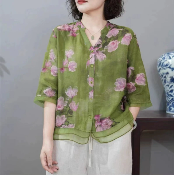 Scarlett™ - Casual Floral Print Blouse