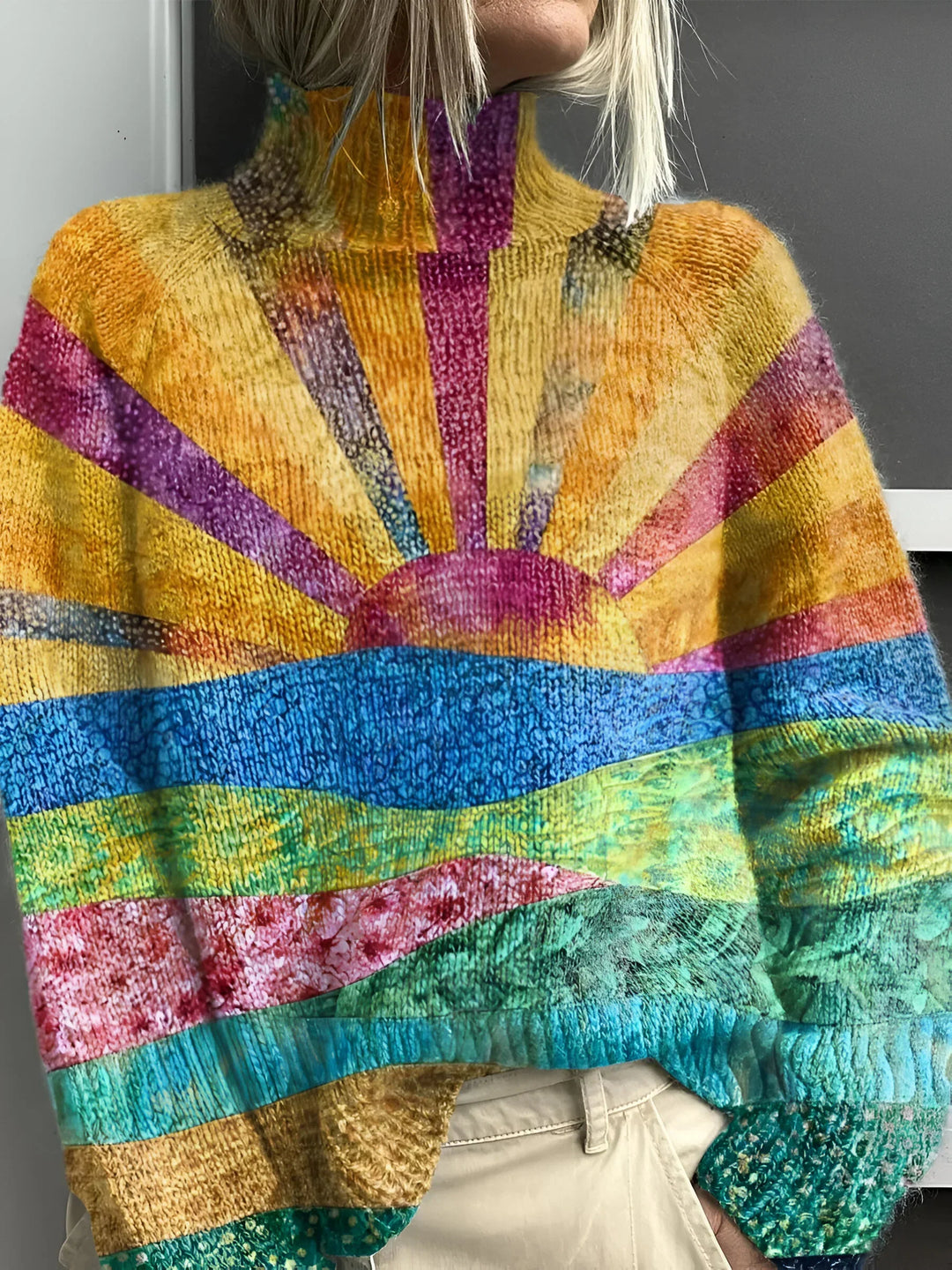 Noortje - Cheerful colorful turtleneck sweater