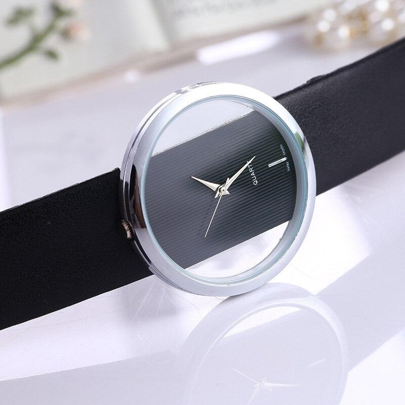 Elegant Transparent Dial Quartz Watch